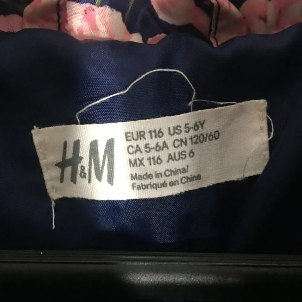 H&M Dark blue pink floral  jacket